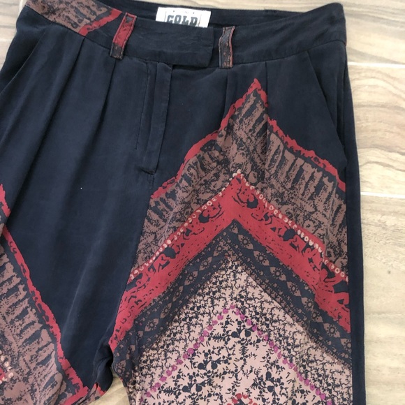 Stone Cold Fox Silk Patterned Pants Size XS/S - Picture 2 of 6